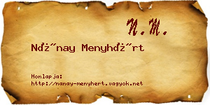 Nánay Menyhért névjegykártya